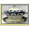 Image 1 : FLOW BLUE TUREEN WITH DEEP UNDER TRAY STAND #1832792