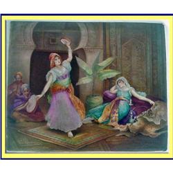 KPM MEISSEN PORCELAIN PLAQUE  HAREM WOMEN DANCE#1832812