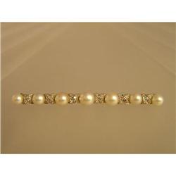 Brooch  Vintage  18ct.  w.g  Pearls  and #1844113