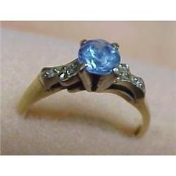 14&18k GOLD RING Blue Topaz #1844128