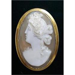 MUSEUM QUALITY GOLD CAMEO BROOCH #1844140