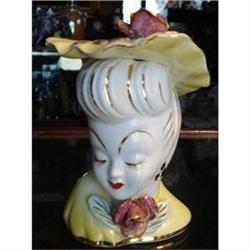 LOVELY  ANTIQUE HEAD VASE-GLAMOUR GIRL #1844142