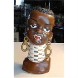 RARE ANTIQUE HEAD VASE - BLACK GIRL #1844175