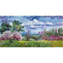 Impressionism oil "Blossom Apple-tree" #1844222
