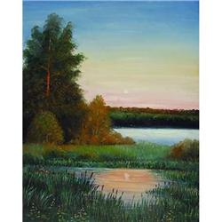 Impressionism oil "At daybreak" by Russian #1844225