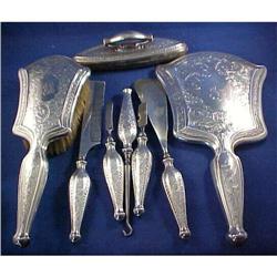 Stunning Large sterling silver DRESSER SET #1844256