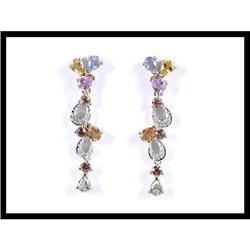 14K WG Sapphire Diamond Earrings #1844310