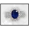 Image 1 : FINE COLOR SAPPHIRE DIAMOND RING 18K WHITE #1844316