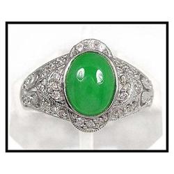 1930'S STYLE JADE DIAMOND RING(was $995) #1844326