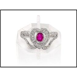 FINE RUBY RING BAGUETTE DIAMONDS WAS $1,200.00 #1844330