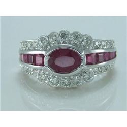 18K White Gold Ruby Diamond Ring #1844332