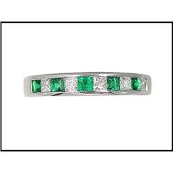 VERY FINE COLOR EMERALD DIAMOND HALF ETERNITY #1844336