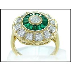 Sensational 18K Yellow Gold Emerald and Diamond#1844344