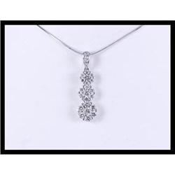 Stylish 18K White Gold Diamond Pendant #1844355