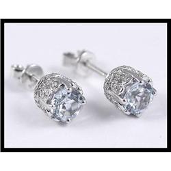 Platinum Blue Topaz Earrings #1844356