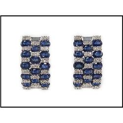 Lovely 18K Gold Sapphire and Diamond Earrings #1844358