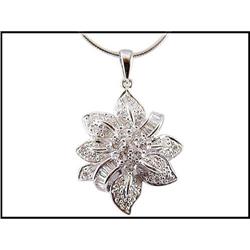 Shining 18K White Gold Diamond Pendant #1844360