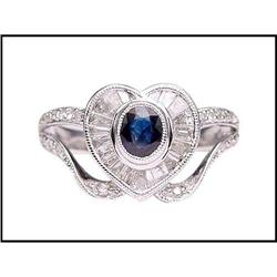 Beautiful 18K White Gold Heart Shaped Sapphire #1844365