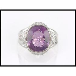 Luxuriant 18K White Gold Amethyst and Diamond #1844367