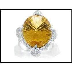 Gorgeous 14K White Gold Citrine and Diamond #1844372