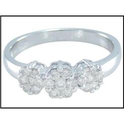 Sparkling 14K White Gold Diamond Ring #1844374