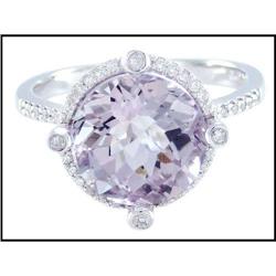 Shimmering 18K White Gold Amethyst and Diamond #1844376