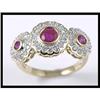 Image 1 : 18K Yellow Gold Ruby Diamond Ring #1844380