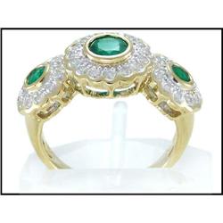 Majestic 18K Yellow Gold Emerald and Diamond #1844381