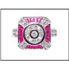 Image 1 : Sparkling 18K White Gold Ruby and Diamond Ring #1844383