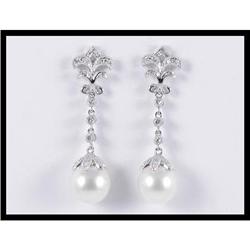 Beautiful 14K White Gold Pearl and Diamond #1844387