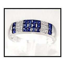INVISIBLE SET FINE SAPPHIRES DIAMOND 18K #1844389