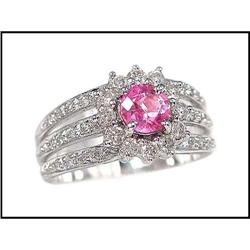 FANCY COLOR SAPPHIRE AND DIAMOND RING OF 18K #1844392