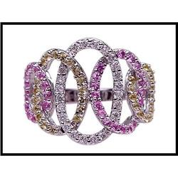 PINK AND YELLOW SAPPHIRE DIAMOND RING WAS #1844396