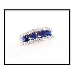 Fine Color Sapphires Diamond 18K Ring(was $800)#1844397