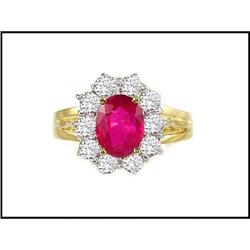 INVISIBLE SET FINE RUBIES DIAMONDS RING OF 18K #1844399
