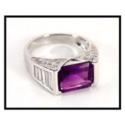 18K White Gold Amethyst Diamond Ring(was $1650)#1844403