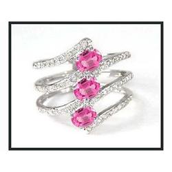 18K White Gold Pink Sapphire Diamond Ring(was #1844415