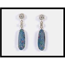 14K Yellow Gold Opal Earrings #1844417