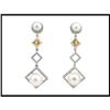 Image 1 : WHITE GOLD PEARL DANGLE EARRINGS 148 #1844422
