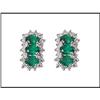 Image 1 : ELEGANT EMERALD DIAMOND EARRINGS (were $995.) #1844423