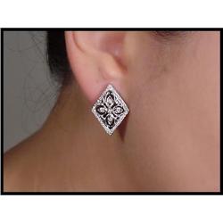 VINTAGE DESIGN DIAMOND ONYX EARRINGS(was $1500)#1844429