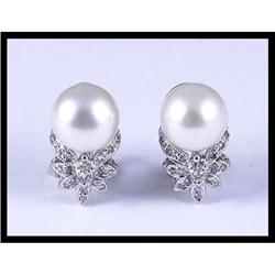 Ravishing 14K White Gold Diamond and Pearl #1844436