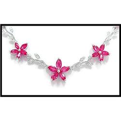 4.5 CARATS FINE RUBIES DAMONDS 18K NECKLACE #1844450