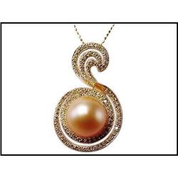 Exotic 18K Yellow Gold Diamond and Pearl #1844456