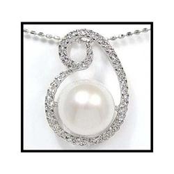 PLATINUM PEARL AND DIAMOND PENDANT(was $800) #1844461