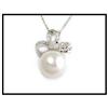 Image 1 : PLATINUM DIAMOND PENDANT WITH 12.3MM PEARL(was #1844465