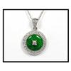 Image 1 : PLATINUM FINE COLOR JADE DIAMOND PENDANT WAS #1844467