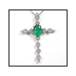 BRILLIANT EMERALD DIAMONDS 18K CROSS #1844470