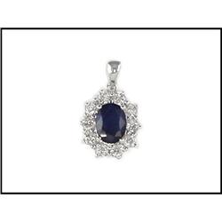 LARGE SAPPHIRE WITH DIAMONDS PENDANT(was $1395)#1844472