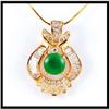 Image 1 : FINE COLOR JADE AND DIAMOND PENDANT #1844475